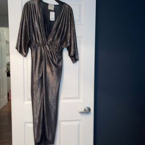 Black shiny metallic dress new